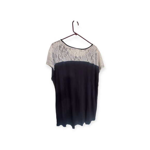 Carol Rose Black Lace Tunic/Tee Cap Sleeves 2X EUC - Picture 6 of 9